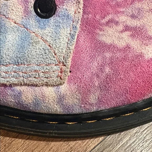 Authentic Dr. Martens Kids Size 3 Tie-Dye Combat Boots Unisex Lace Up Suede Boot - Picture 15 of 17